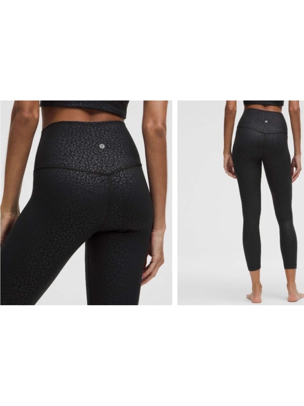 NWT lululemon Size 6 Align Black HR Pant 25" Leopardo Shift Micro Emboss